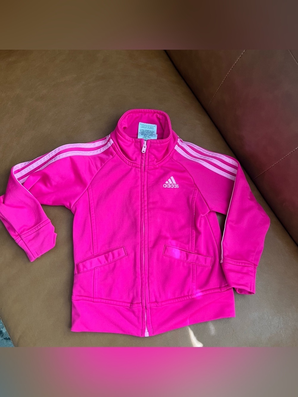 Adidas Infant/Toddler Girls' 24M Tricot Track Jacket Hot Pink Zip Jacket Zip up